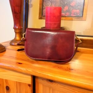 Sandro Burgundy Leather Crossbody Bag